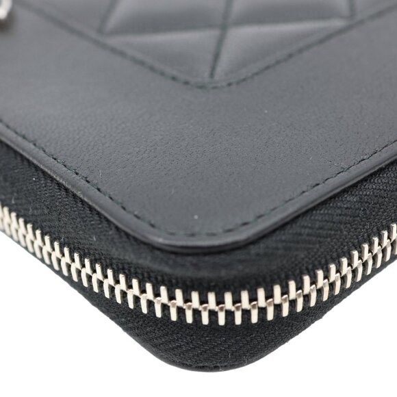 Chanel  Mademoiselle Vintage Quilted Leather Zip Around Wallet Black - Picture 8 of 15